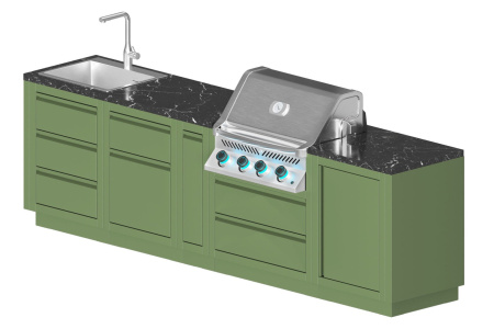 Уличная крашеная кухня KuhniGrill Ontario